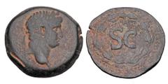Roman Provincial Coins SYRIA, Antioch. Otho, 69 AD. Æ24 Semis (9.32 gm). Laureate head / SC in wreath. McAlee.323c.1 (dies). VF, dark brown patina. Rare. Otho portrait in bronze.