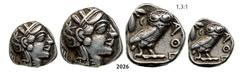 ANCIENT GREEK COINS Tetradrachm (Struck 430 BC) Silver (17.06g) Obv. ATTICA Tetradrachm (Struck 430 BC) Silver (17.06g) Obv.: Head of Athena right with small upright olive leaves on front edge of Atti