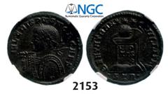 ROMAN EMPIRE Æ3 (Nummus) (Struck 322 AD) Trier, Billon (2.77g) Obv. Crispus, 316-326 Æ3 (Nummus) (Struck 322 AD) Trier, Billon (2.77g) Obv.: Laureate and armored bust left. Rev.: Globe set on altar in
