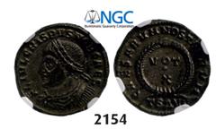 ROMAN EMPIRE Æ3 (Nummus) (Struck 324 AD) Thessalonica, Billon (2.65g) Obv. Æ3 (Nummus) (Struck 324 AD) Thessalonica, Billon (2.65g) Obv.: Laureate bust left. Rev.: Votive in wreath. RIC 125 Silvering!