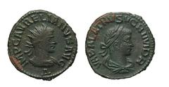 Aurelianus (270-275) and Vabalathus (271), Antoninianus, Antiochia, 271-272 AC, MI, gr. 3,8, mm 20, VABALATHVS VCIMDR, laureate draped bust right, IMP C AVRELIANVS AVG, radiate and cuirassed bust righ