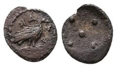 Greek Sicily, Akragas, c. 460-446 BC. AR Pentonkion (7 mm, 0.25 g). Eagle standing r. on Ionic column. R/ Five pellets. Westermark, Coinage, Group III, 519; SNG ANS 997; HGC 2, 119. VF - Good VF