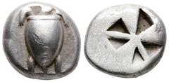 Greek Islands of Attica, Aegina, c. 525-480 BC. AR Stater (21 mm, 11.92 g). Sea turtle, head in profile. R/ Incuse square with mill-sail pattern. Meadows, Aegina, Group IIb; HGC 6, 429. Near VF