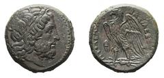Greek Coins Ptolemy II (285-246 BC), Alessandria, 285-246 BC, AE 18 , AE, gr. 17,6, mm 25. laureated, bearded head of Zeus. Rv. Eagle with open wings standin l. on thunderbolt, in field l., oval Gauli