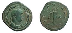 The Roman Empire Balbinus (238), Rome, AD 238, Sestertius , AE, gr. 24,2, mm 33. IMP CAES D CAEL BALBINVS AVG, Laureated and draped bust r.. Rv. VICTORIA AVGG, Victory draped and diademed, standing fa