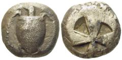 Greek Islands off Attica, Aegina (510-490 BC), Stater, AR (g 11,42; mm 18,7) Sea turtle, Rv. Square incuse with windmill pattern. SNG Copenaghen 502; HGC 6, 429. Good very fine. Slight porosity. From 