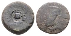 Greek Greek Sicily, Akragas, c. 415-406 BC. Æ Hemilitron (22mm, 8.71g). [Eagle standing r. on fish or hare] / [Crab; six pellets around]; c/m: crab. CNS I, 99 CM. Coin poor, c/m VF