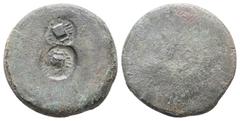 Greek Greek Sicily, Akragas, c. 415-406 BC. Æ Hemilitron (29mm, 15.95g). [Eagle standing r. on fish or hare] / [Crab; six pellets around]; 2 c/ms: crab. CNS I, 99 CM. Coin poor, c/m VF