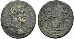 Lydia - Septimius Severus (AD 193-211), Daldis, AE, g 22.00, mm 34, Laureate, draped and cuirassed bust r., Rv. E I A TI[...] AN A [...] / A IA/N½N, Kybele seated before Apollo, seated on rocks, playi