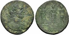 Lydia - Caracalla (AD 198-217), Medallic, Cilbiani Inferiores (Nicaea), AE, g 49.61, mm 46, Laureate, draped and cuirassed bust r., Rv. NEIKAE½N KIL / BIAN½N, Asklepius with Telesphorus at his feet, b