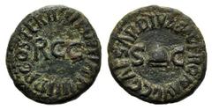 The Roman Empire Gaius, called Caligola (37-41), Rome, AD 40-41, Quadrans, AE, (g g 3,70, mm mm 17, h ). C CAESAR DIVI AVG PRON AVG, around pileus between S - C, Rv. Rv. PON M TR P IIII P P COS TERT, 