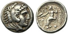 Monete greche / Greek Coins Re di Macedonia, Tetradramma, Anfipoli, Alessandro III, 336-323 ed emissioni postume, c. 323-320 .C., AR, (g 17,21, mm 25, h 8). Testa di Eracle a d., indossa leonté, Rv. B