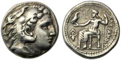 Monete greche / Greek Coins Re di Macedonia, Tetradramma, Anfipoli, Alessandro III 336-323 ed emissioni postume, c. 320-317 a.C., AR, (g 17,02, mm 25, h 5). Testa di Eracle a d., indossa leontè, Rv. A