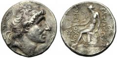 Monete greche / Greek Coins Re Seleucidi di Syria, Tetradramma, Seleucia al Tigri, Antioco II (261-246), c. 261-246 a.C., AR, (g 16,76, mm 28, h 9). Testa diademata di Antioco a d., Rv. BAΣIΛEΩΣ ANTIO