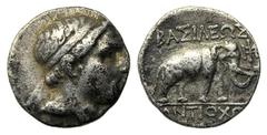 Monete greche / Greek Coins Re della Syria, Dracma, Apamea, Antioco III (223-187), c. 223-187 a.C., AR, (g 3,68, mm 16, h 12). Testa diademata di Antioco a d., Rv. BAΣIΛEΩΣ ANTIOXOY, elefante a d.; a 