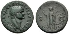 Monete romane imperiali / The Roman Empire Domiziano, come cesare (Vesapasiano, 69-79), Asse, Roma, 73 d.C., AE, (g 9,96, mm 26, h 6). Testa laureata a d., Rv. Spes avanza verso s., porta un fiore e t
