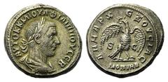Monete romane imperiali / The Roman Empire Siria, Filippo I (244-249), Tetradramma, Antiochia ad Orontem, 244 d.C., BI, (g 14,47, mm 27, h 6). Busto laureato, drappeggiato e corazzato a d., Rv. Aquila