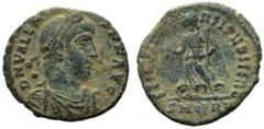 Valens (364-378) Nummus,Rome, AD 367-375, AE, (g 2,40, mm 18, h 2). Bust r., Rv. Victory advancing l.. RIC 24b; C 47. Good very fine.