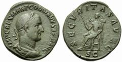 Gordian II (238), Sestertius,Rome, March - April AD 238, AE, (g 18,82, mm 30, h 12). IMP CAES M ANT GORDIANVS AFR AVG, laureate, draped and cuirassed bust r., Rv. SECVRITAS AVGG, Securitas seated l., 