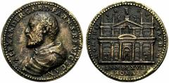 Alessandro Farnese (1520-1589), Cardinal.Cast medal 1568, opus: G.F. Bonzagni. AE (g 41,1; mm 38). ALEXANDER CARD FARN S R E VICECAN bust with skullcap turned to the left under the truncation of the 