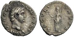 Otho (69), Denarius, Rome, 15 January - mid April AD 69, AR (g 2,73"; mm 20; h 7), IMP OTHO CAESAR AVG TR P, bare head r., Rv. SECVRI - TAS P R, Securitas standing l., holding sceptre and wreath. RIC 