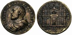 Alessandro Farnese (1520-1589), Cardinal.Cast medal 1568, opus: G.F. Bonzagni. , AE (g 41,1 mm 38), ALEXANDER CARD FARN S R E VICECAN bust with skullcap turned to the left under the truncation of t
