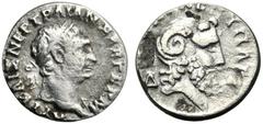 Trajan (98-117), Hemidrachm, Cyrenaica: Cyrene, AD 98-117 AR (g 1,30 mm 14 h 6) AVT KAIΣ NEP TRAIAN ΣEB ΓEPM, head of Trajan laureate r. Rv. ∆[ΗΜΑΡX ΕΞ] ΥΠΑΤ Γ, head of Zeus Ammon r. Sydenham Caesarea