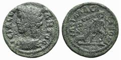 Lydia, Philadelphia. Pseudo-autonomous issues, , 3rd century AD. Æ (23mm, 6.53g, 6h). Laureate and draped bust of the Demos l. R/ Hermes walking r., naked but for chlamys, looking l., holding caduceus