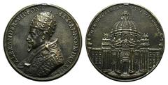 Alessandro VII (1655-1667), Fabio Chigi. Æ Medal 1662 (72mm), by Gioacchino Franscesco Travani. ALEXANDER VII PONT MAX ANNO M DCLXII, Bust left. R/ QVAE VOVI REDDAM PRO SALVTE DOMINO, S. Maria in Camp