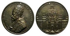 Alessandro VII (1655-1667), Fabio Chigi. Æ Medal 1662 (72mm), by Gioacchino Franscesco Travani. ALEXANDER VII PONT MAX ANNO M DCLXII, Bust left. R/ QVAE VOVI REDDAM PRO SALVTE DOMINO, S. Maria in Camp