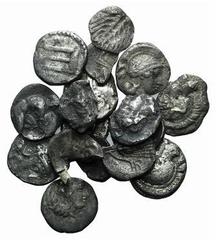 Large Lots Magna Graecia, lot of 17 AR fractions, to be catalog. Lot sold as is, no return