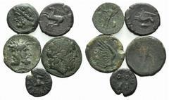 Large Lots Magna Graecia and Sicily, lot of 5 Æ coins, to be catalog. Lot sold as is, no return