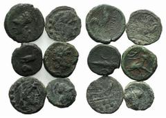 Large Lots Mixed lot of 6 Æ coins, including 4 Greek (Magna Graecia) and 2 Roman Republican, to be catalog. Lot sold as is, no return