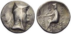 The Simonetta Collection of Parthian coins Arsaces I (238-211), Drachm, Nisa (?), c. 238-211 BC; AR (g 4,05; mm 18; h 12); Head r., wearing bashlyk, Rv. ΑΡΣΑΚΟY / ΑΥΤΟΚΡΑΤΟΡΟΣ, king seated l., on back