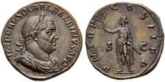 The Roman Empire Balbinus (238), Sestertius, Rome, April - June AD 238; AE (g 19,27; mm 29; h 1); IMP CAES D CAEL BALBINVS AVG, Laureate, draped and cuirassed bust r., Rv. P M TR P COS II P P / S C, B