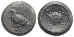 Greek Sicily, Akragas, c. 495-480/78 BC. AR Didrachm (18mm, 8.27g, 6h). Sea eagle standing l. R/ Crab within shallow incuse circle. Westermark, Coinage, Group III, 171 (O69/R114); HGC 2, 94. Dark pati