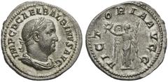 The Roman Empire Balbinus (238), Denarius, Rome, April - June AD 238; AR (g 3,14; mm 19; h 12); IMP C D CAEL BALBINVS AVG, laureate, draped, cuirassed bust right , Rv. VICT - ORIA AVGG, Victory standi