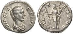 The Roman Empire Didia Clara, Denarius struck under Didius Julianus, Rome, March - June AD 193 AR (g 3,15; mm 17; h 5) DIDIA CLA - RA AVG, draped bust r., hair knotted behind, Rv. HILA - R - TEMPOR, H