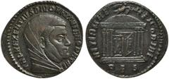 A Collection of Architectural Coins Divus Maximian Herculius, Follis struck under Maxentius, Rome, AD 310-311 AE (g 45,72; mm 24; h 12) Tetrastyle domed shrine with doors ajar. RIC 251; C 18. Rare, da