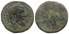 Roman Imperial Pertinax (AD 193). Æ Sestertius (32mm, 25.14g, 6h). Rome, 1 January-28 March AD 193. Laureate head r. R/ Pertinax standing l., sacrificing with patera over lighted altar to l. RIC IV 24