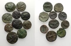 Multiple lots Magna Graecia and Sicily, lot of 10 Æ coins, to be catalog. Lot sold as is, no return