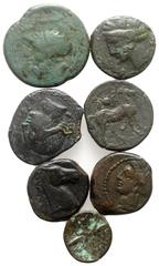 Multiple lots Lot of 7 Greek Æ coins, including Magna Graecia and Punic Sardinia. Lot sold as is, no return