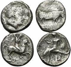 Multiple lots Magna Graecia, lot of 2 AR Nomoi, to be catalog. Lot sold as is, no return