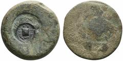 Greek Sicily, Akragas, c. 415-406 BC. Æ Hemilitron (26mm, 15.25g). [Eagle standing r. on fish or hare] / [Crab; six pellets around]; c/m: crab. CNS I, 99 CM. Coin Poor, c/m VF