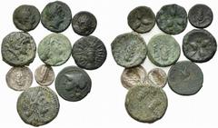 Multiple lots Magna Graecia, lot of 10 AR and Æ coins, to be catalog. Lot sold as is, no return