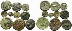 Multiple lots Magna Graecia and Sicily, lot of 10 Æ coins, to be catalog. Lot sold as is, no return