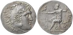 Greek world and ancient Near East Kings of Macedon, Alexander III and posthumous issues, Tetradrachm, Lycia: Phaselis, dated year 11: 208-207 BC; AR (g 14,69; mm 30; h 11); Head of Herakles r., wearin
