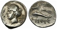 The Bono Simonetta Collection of Cappadocian Coins Kings of Cappadocia, Ariarathes I (333-322 BC), Drachm, Paphlagonia: Sinope; AR (g 5,47; mm 19; h 1); Head of Nymph l., hair in sakkos, wearing tripl