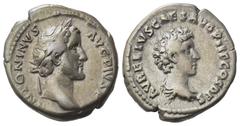 Roman Imperial Antoninus Pius with Marcus Aurelius as Caesar (138-161). AR Denarius (17mm, 3.36g). Rome, AD 139. ANTONINVS AVG PIVS P P, Laureate head of Antoninus Pius r. R/ AVRELIVS CAES AVG PII F C