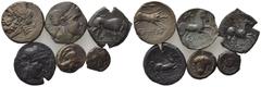 Multiple lots Magna Graecia and Sicily, lot of 6 Æ coins, to be catalog. Lot sold as is, no return